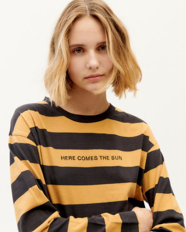 Thinking_mu_ochre_stripes_Emily_t_shirt_